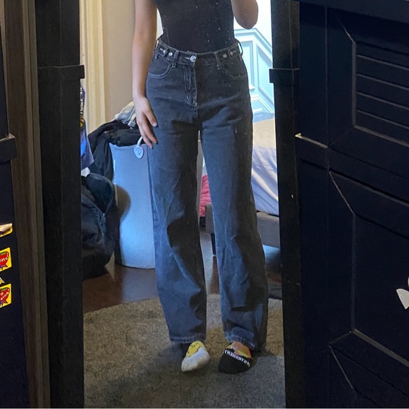 Monroll Washed Wide Leg Jeans - Picture 2 of 5